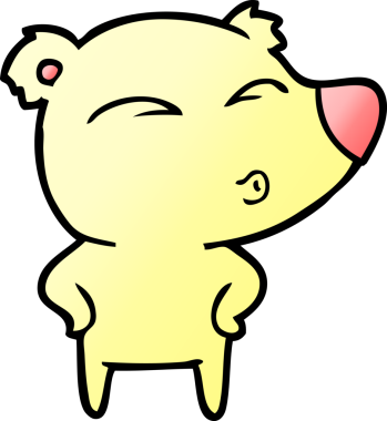 bir insan tarafından çizilmiş bir karikatür ıslık ayısı