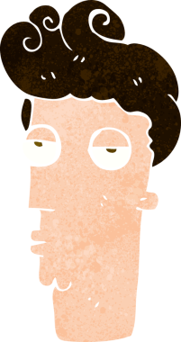 Bir insan tarafından çizilen karikatür sıkılmış adamın yüzü.