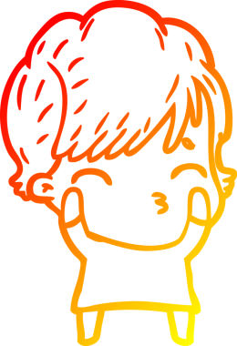 Bir insan tarafından çizilmiş bir karikatür kadın çizimi.