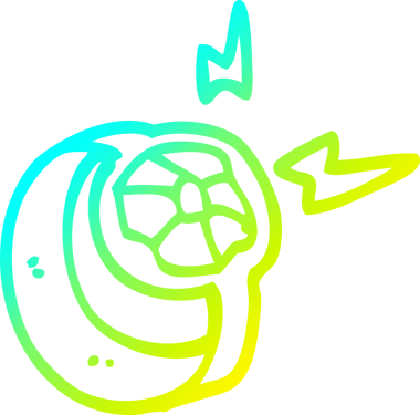 Bir insan tarafından çizilmiş bir çizgi film sihirli yüzüğünün soğuk gradyan çizimi