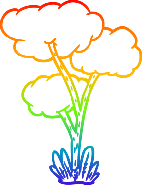 gökkuşağı gradyan çizgisi bir insan tarafından çizilmiş bir çizgi ağaç