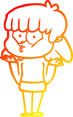 Bir insan tarafından çizilmiş, çizgi film karakteri ıslık çalan bir kız çizimi