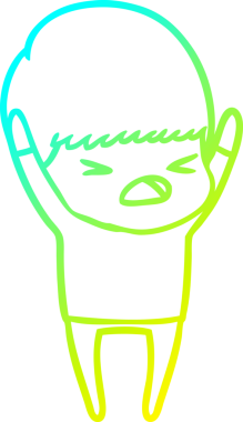 Bir insan tarafından çizilen bir çizgi filmin soğuk gradyan çizimi.