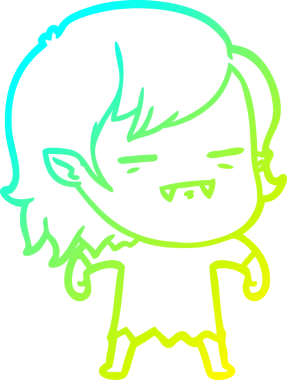 Bir insan tarafından çizilmiş bir ölümsüz vampir kız çizgi filmi.