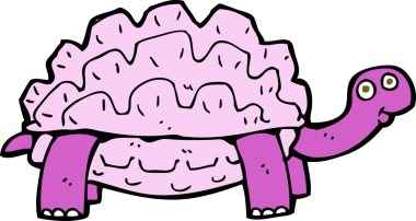 Bir insan tarafından çizilmiş karikatür kaplumbağası.