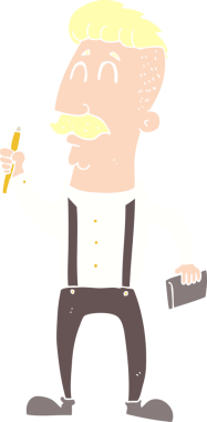 Bir insan tarafından çizilmiş düz renk çizimi