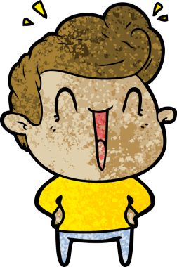 Bir insan tarafından çizilmiş heyecanlı bir çizgi film.