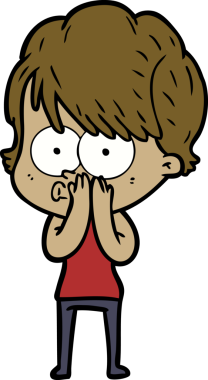 Bir insan tarafından çizilmiş karikatür kadın.