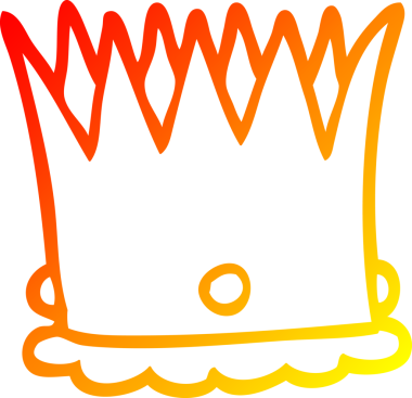 Bir insan tarafından çizilmiş kraliyet tacının sıcak çizgi çizimi