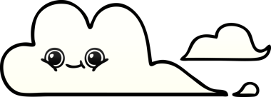 Bir insan tarafından çizilmiş gölgelenmiş bulutlar.