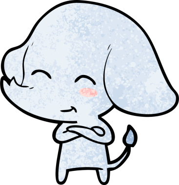 Bir insan tarafından çizilmiş şirin bir fil.