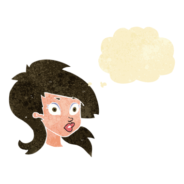 Bir insan tarafından çizilmiş düşünce balonlu bir karikatür.