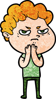 Bir insan tarafından çizilmiş kızgın bir adam.