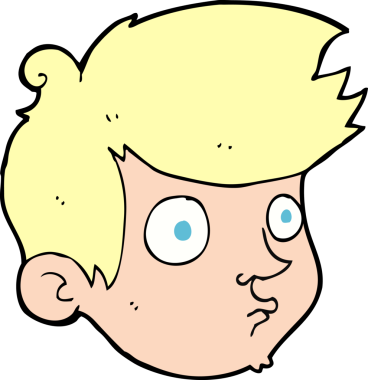 Bir insan tarafından çizilmiş çizgi film bakışlı çocuk.