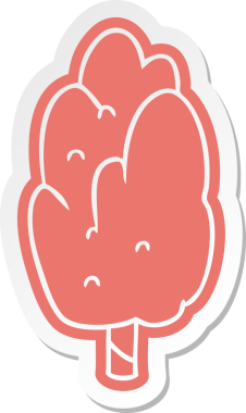 Bir insan tarafından çizilmiş tek bir yeşil ağaç.