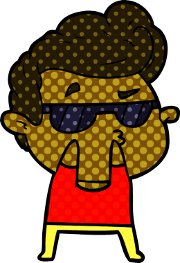 Bir insan tarafından çizilmiş havalı bir çizgi film.