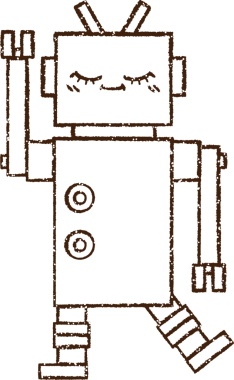 Robot Kömür Bir insan tarafından çizilmiş