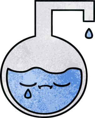 Bir insan tarafından çizilmiş bir bilimsel deneyin retro grunge doku karikatürü