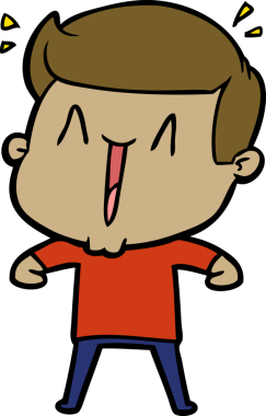 Bir insan tarafından çizilmiş heyecanlı bir çizgi film.