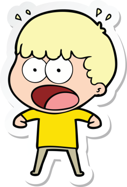 Bir insan tarafından çizilmiş bir karikatür çıkartması.