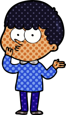 Bir insan tarafından çizilmiş meraklı bir çocuk.