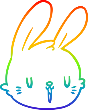 gökkuşağı gradyan çizgi çizimi bir insan tarafından çizilmiş tavşan yüzü