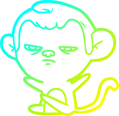 Bir insan tarafından çizilmiş bir çizgi maymun çizimi.