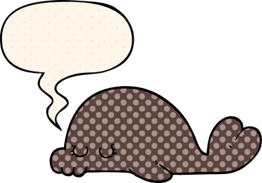 Bir insan tarafından çizilmiş çizgi roman tarzında konuşma baloncuğu olan karikatür mührü