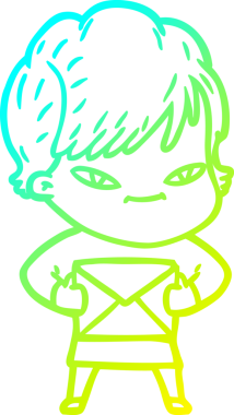 Bir insan tarafından çizilmiş mutlu bir karikatür çizimi.