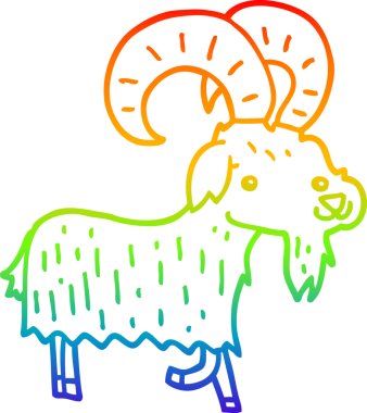 gökkuşağı gradyan çizgisi bir insan tarafından çizilmiş bir keçi çizgi