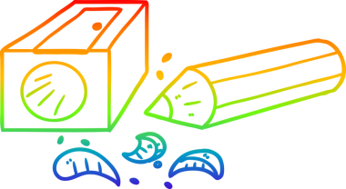 gökkuşağı gradyan çizgi çizimi bir insan tarafından çizilmiş kalem ve keskinleştirici