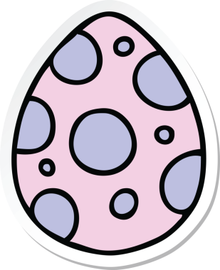 Bir insan tarafından çizilmiş tuhaf bir paskalya yumurtası etiketi.