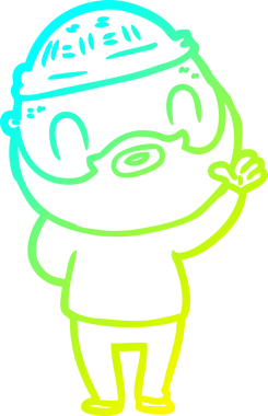 Bir insan tarafından çizilmiş sakallı bir karikatür çizimi.