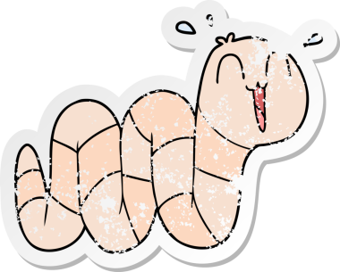 Bir insan tarafından çizilmiş sinir solucanının sıkıntılı çıkartması.