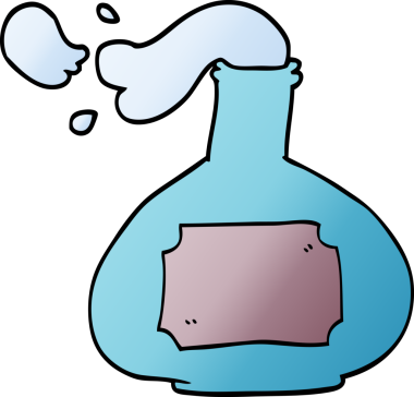 Bir insan tarafından çizilmiş karalama iksiri şişesi.