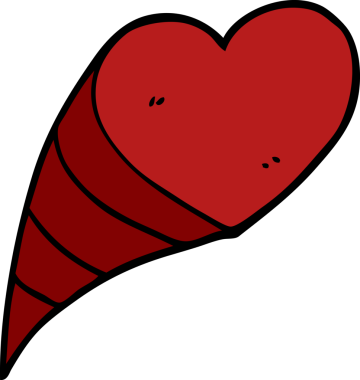 Bir insan tarafından çizilmiş aşk kalpleri.