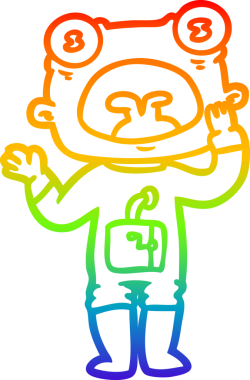 bir insanın çizdiği gökkuşağı gradyanı çizimi