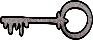 bir insan tarafından çizilmiş eski bir anahtar.