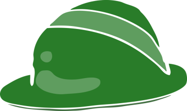 Bir insan tarafından çizilmiş düz renkli melon şapka.