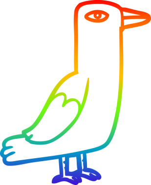 gökkuşağı gradyan çizimi Bir insan tarafından çizilmiş bir çizgi kuş