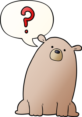 bir insan tarafından çizilmiş yumuşak eğimli konuşma baloncuğu ile çizgi film meraklısı ayı