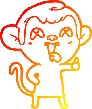 İnsan tarafından çizilmiş çılgın bir çizgi maymunun sıcak çizgi çizimi