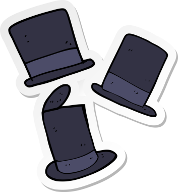 Bir insan tarafından çizilmiş bir çizgi film şapkasının çıkartması.