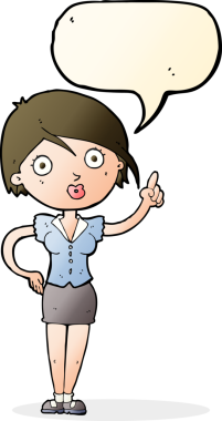 Bir insan tarafından çizilmiş konuşma baloncuğu fikri olan güzel bir kadın.