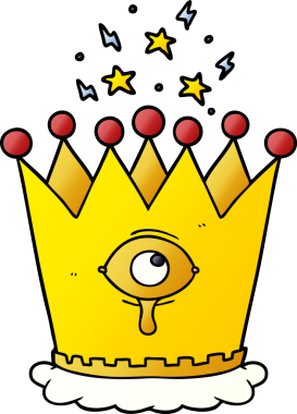 Bir insan tarafından çizilmiş sihirli taç.