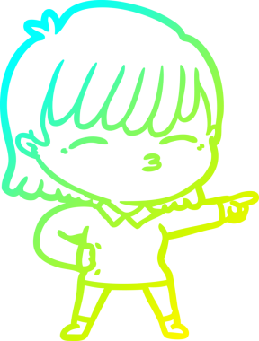 Bir insan tarafından çizilmiş bir karikatür kadın çizimi.