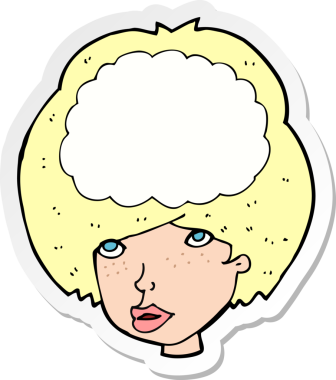 Bir insan tarafından çizilmiş boş kafalı bir karikatür çıkartması.