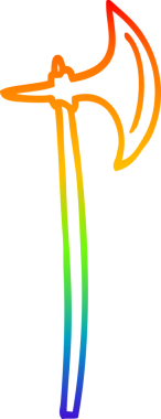 gökkuşağı gradyan çizgi çizimi bir insan tarafından çizilmiş bir balta