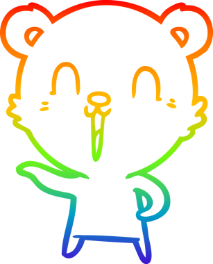 Bir insan tarafından çizilmiş mutlu bir çizgi film ayısının çizimi.