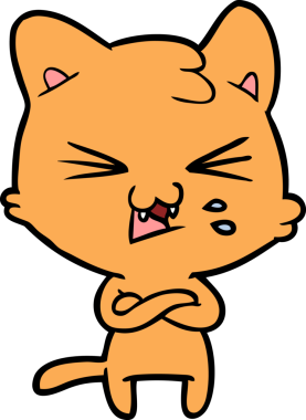 Bir insan tarafından çizilmiş kedi tıslaması.